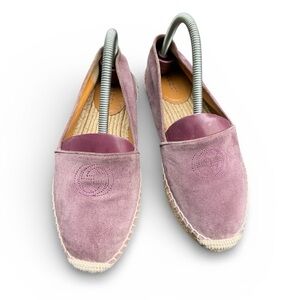 GUCCI Lavender Purple Suede Espadrilles Flat Loafer Size 35